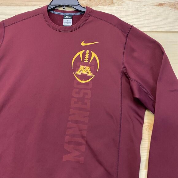 Minnesota Golden Gophers Sweatshirt Medium Maroon Crewneck Football Nike Therma - Picture 2 of 12